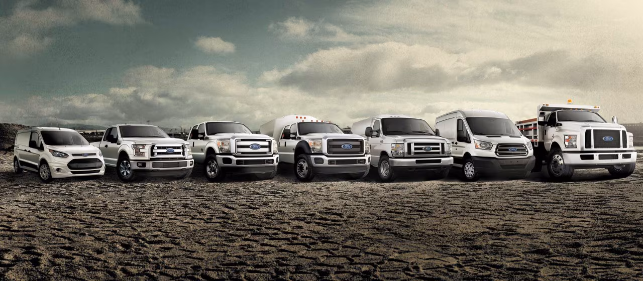 Ford trucks on site